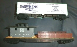 TYCO HO flat car caboose, & boxcar . TYCO - Picture 1 of 2