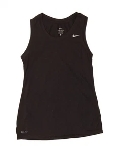 NIKE Womens Dri Fit Vest Top UK 10 Small Black Cotton AR01 - Picture 1 of 3