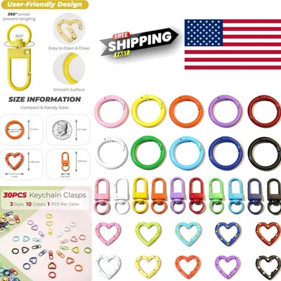 Kit de llavero artesanal 30 piezas con cierres de colores para principiantes y aficionados Foto 1 de 4