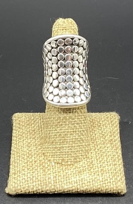 DISEÑADOR - Anillo cóncavo punteado electroforma de plata esterlina - TALLA 6 Foto 1 de 4