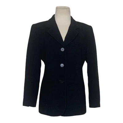 Blazer Norton McNaughton Vintage Negro Lana 3 Botones Talla 8P Foto 1 de 4