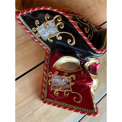 Maschera Del Galeone Original Hand Painted Mask. Stamped. Pirate? Music.No strap - Image 1 of 4