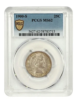 1900-S 25C PCGS MS62 - Barber Quarter - Image 1 of 4