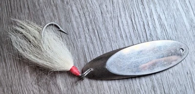 Cuchara Acme Kastmaster con gancho único Bucktail Teaser 3,5", 2 OZ cromo - vintage Foto 1 de 4