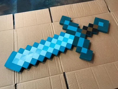 MINECRAFT DIAMOND SWORD FOAM THINK GEEK INC. SMYTHS - Image 1 of 4
