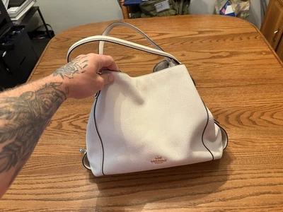 Bolso de hombro Coach Edie grande de cuero granulado holgado para mujer Foto 1 de 4