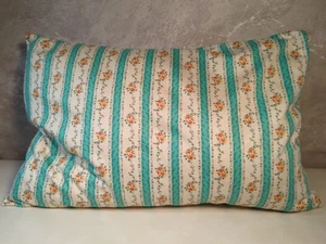 Vintage Antique Feather Tick Pillow Ticking Stripe Thick 15.5x24" Estate Find - Picture 1 of 7