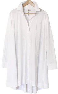 COMFY USA White ZIPPER BACK SHIRT Long A-Line Tunic Top SZ XL - Picture 1 of 4