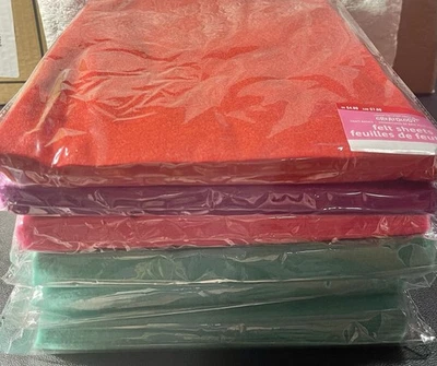 Lote De Hojas De Fieltro Creatología Para Niños Manualidades 90 Piezas Rojo Verde Rosa Púrpura Foto 1 de 4