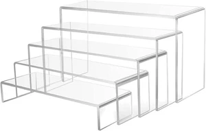 5 x Clear Acrylic Display Risers Stands for Jewellery, Cupcake, Toy, Clear Stand - Picture 1 of 6