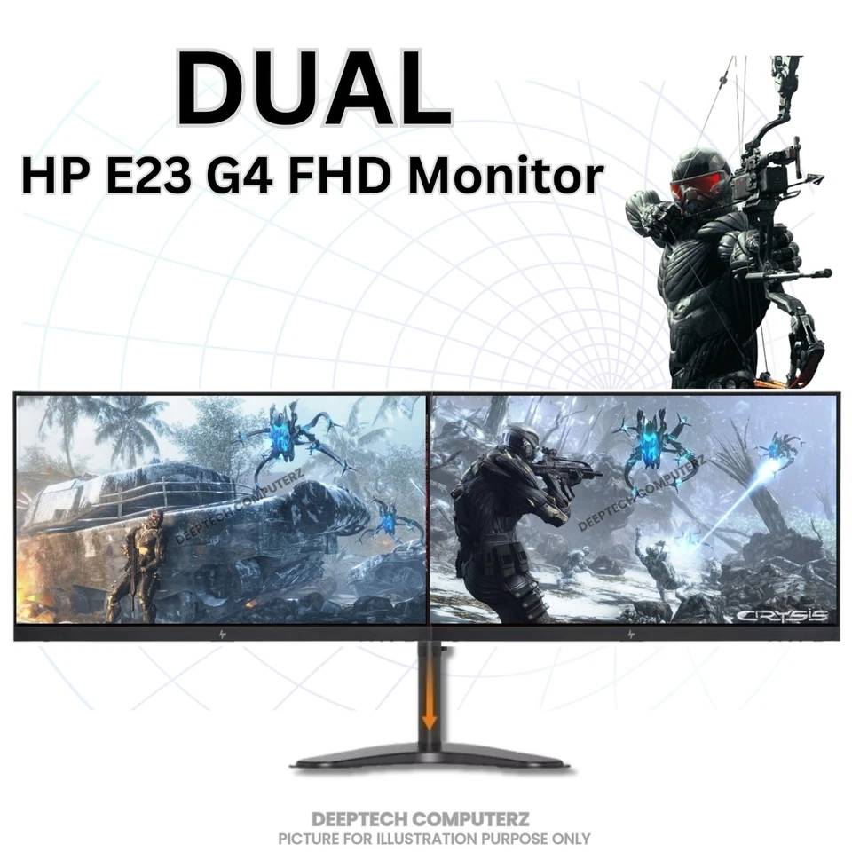 HP E23 G4 23" Monitor Borderless with NoStand/WithStand Dual,Tri Bundles - Image 1 of 4