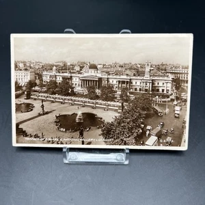 Trafalgar Square London England Valentines Vintage Real Photograph Postcard RPPC - Picture 1 of 6
