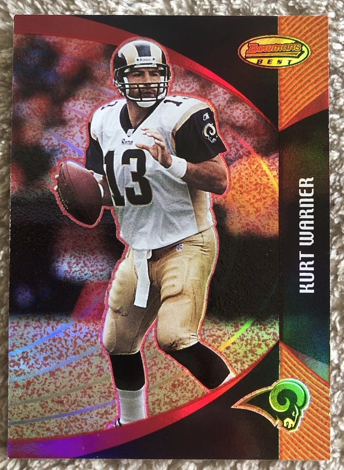 KURT WARNER 2003 Bowman's Bowmans Best Red Parallel /50 #14 Rams READ - Image 1 of 4
