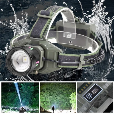 300000LM Super Hell AKKU stirnlampe USB Scheinwerfer Kopflampe LED Taschenlampe - Bild 1 von 4