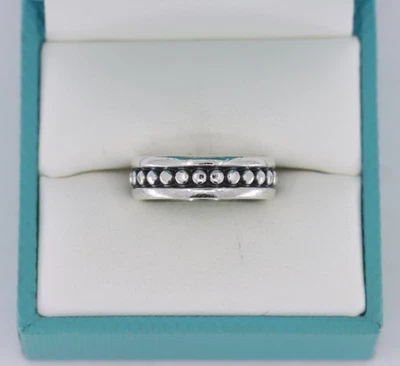 Anel pontilhado de prata esterlina James Avery Eternity tamanho 7,5 - RARO E APOSENTADO - Imagem 1 de 4