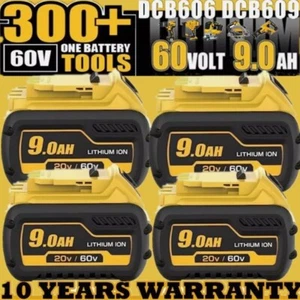 1~4 PACK for DEWALT 60 Volt 20V/60V MAX 9.0Ah Battery DCB609 DCB606 Replacement - Picture 1 of 32