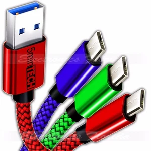 3-PACK Micro USB Nylon Braided USB Data Sync Charger Charging Cable Cord - Picture 1 of 5