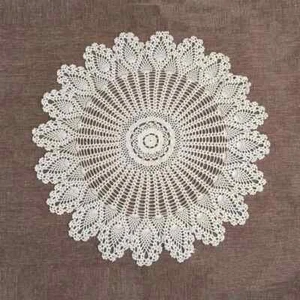 Mantel de ganchillo hecho a mano 80/90/110/120 CM RD Shabby Chic vintage - Imagen 1 de 28
