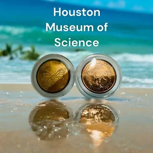 Museo de Ciencias Naturales de Houston centavo alargado TX centavo moneda cola de golondrina gigante - Imagen 1 de 6