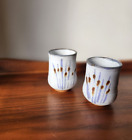 SET OF 2  Japanese Pottery Hand Crafted Meoto Yunomi/Tea Cups