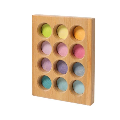 GRIMM'S Grimms Sortier-Brettchen Pastell - Farbspiel, Motorikspiel, Kalender