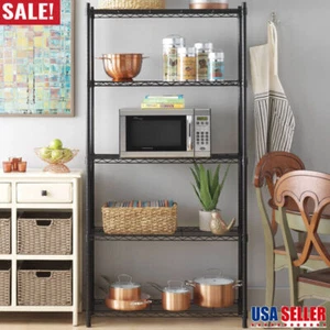 5 Tier Shelving Adjustable Shelves Freestanding Kitchens Attics Offices Dorms - Picture 1 of 8