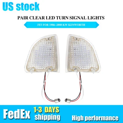 New Pair Clear LED Turn Signal Lights For 86-08 KW Kenworth K300 T300 T330 T600 Foto 1 de 4
