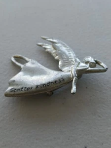 Ángel Volador Broche Prendedor Colgante Combo Bondad Inscrito Vestido 2 1/4" Tono Plata - Imagen 1 de 11