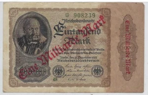 Germany 1000 Mark Overprint "1 Million Mark" Star Prefix, Fancy SN+ Gift! GEL2 - Picture 1 of 4