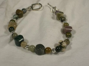 7in Ocean Jasper Bead Bracelet - Picture 1 of 1