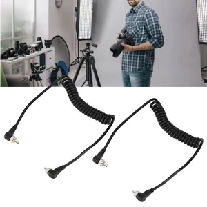 2Pcs Camera Flash Synch PC Cord Male To Male Spring Cable Universa - Picture 1 of 24