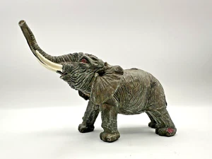 Elephant Figurine Red Eyes, Red Tongue, Red on Feet - Resin - 3" H (See Photos) - Picture 1 of 8