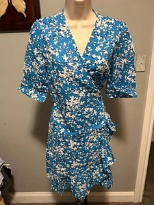 DRAPER JAMES BLUEBELL WYNONNA WRAP 2 DRESS NWT $98 - Picture 1 of 4