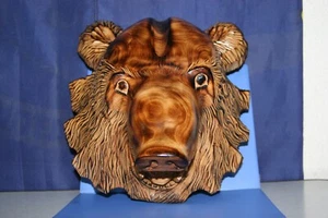 Orso intagliato in legno That's So Smart viso! AINU JAPAN 266 - Foto 1 di 9