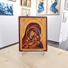 Mother of God Sweet Kiss Hand Painted Orthodox Icon Mutter Gottes Orthodoxe Ikon
