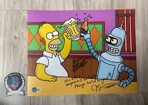 Dan Castellaneta John DiMaggio signiertes 11x14 Foto Simpson Futurama Beckett Echtheitszertifikat Z - Bild 1 von 3