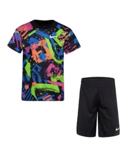 Nike BoysBold Patterned Tee & Shorts Set Size 4 MSRP $40 NWT - Picture 1 of 1