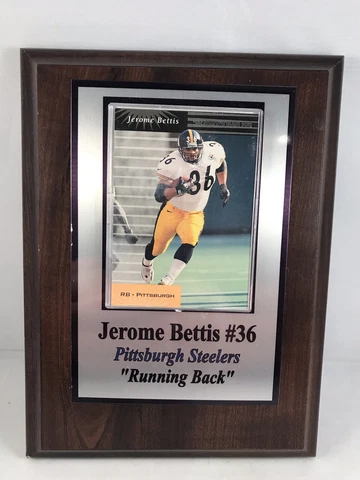 Pittsburgh Steelers Jerome Bettis Mini Plaque Card Plate Display Cover
