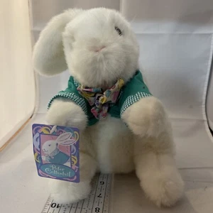 1995 Vintage White Easter Bunny Rabbit Peter Cottontail Plush 9 inch - Picture 1 of 8
