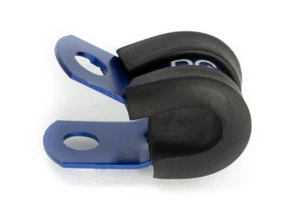 6-7mm Schlauchhalter Gummiert Rohrschelle Blau eloxiert - Picture 1 of 3