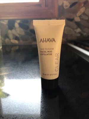 New AHAVA Time to Clear Facial Mud Exfoliator .51 oz/ 15ml Travel Size Brand New - Image 1 of 4
