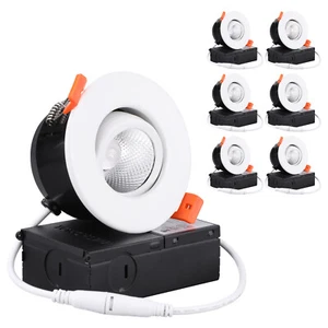 TORCHSTAR 3-Inch 7W LED Gimbal Airtight Recessed Light with Junction Box - Picture 1 of 50