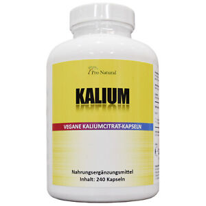 Kalium Kapseln mit reinem Kaliumcitrat PUR (240 vegane Kapseln) ohne Füllstoffe