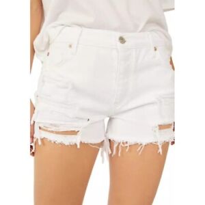 Free People NWT Distressed Denim Short in White Size 27
