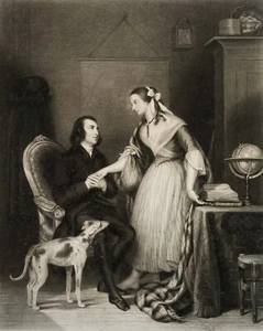 MAILE (*1800) nach RIMBAUT-BORREL (*1817), Szene mit Jeannie Deans, Aquatinta - Bild 1 von 4