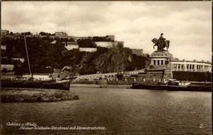 Coblenz am Rhein KOBLENZ AK ~1920/30 Kaiser Wilhelm Denkmal mit Ehrenbreitstein - Picture 1 of 1