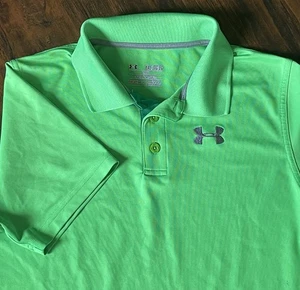 Under Armour Shirt UA Golf Kurzarm Grün Polo YXL Jungen Loose Heat Gear - Bild 1 von 3