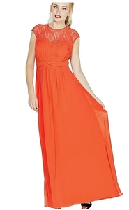 Little Mistress Size 8 Lace Yoke Back Bodice 56in Maxi DRESS Gown Party £75 - Picture 1 of 5