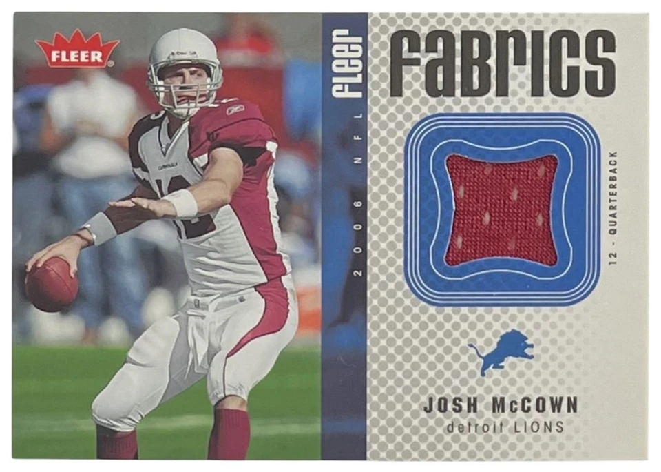 2006 Fleer Fabrics #FF-JM Josh McCown Detroit Lions - Image 1 of 2