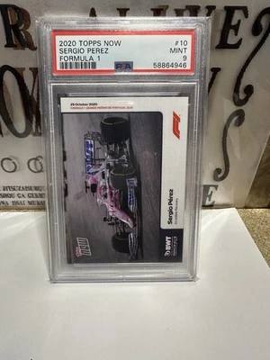 2020 TOPPS NOW FORMULA 1  #10 SERGIO PEREZ PSA 9 incredible Recovery - Image 1 of 2